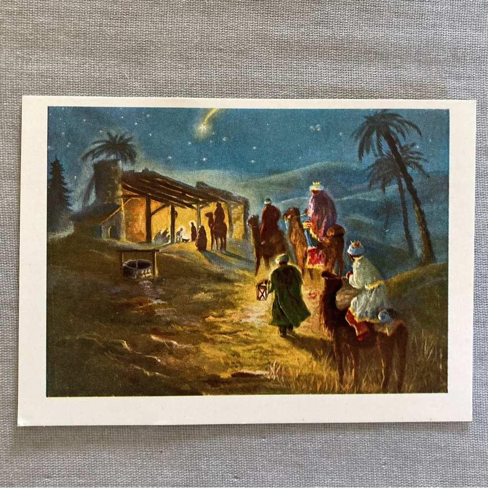 Vintage Unused Rudolf Sonnleitner “3 Kings Come To The Stable” German Postcard